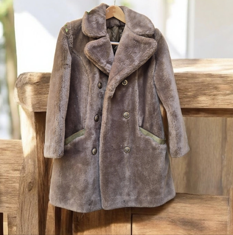 Vintage 60s 70s Faux Fur Teddy Jacket S